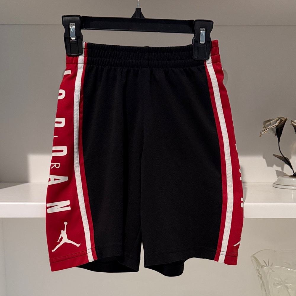 Jordan Black and Red Jordan Kids Athletic Shorts